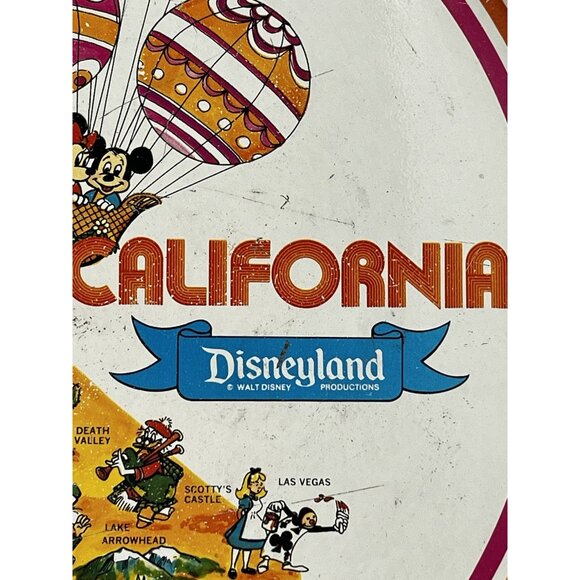 Vintage Disney Metal Tin Serving Tray Disneyland California 11" Walt Disney - Picture 2 of 13